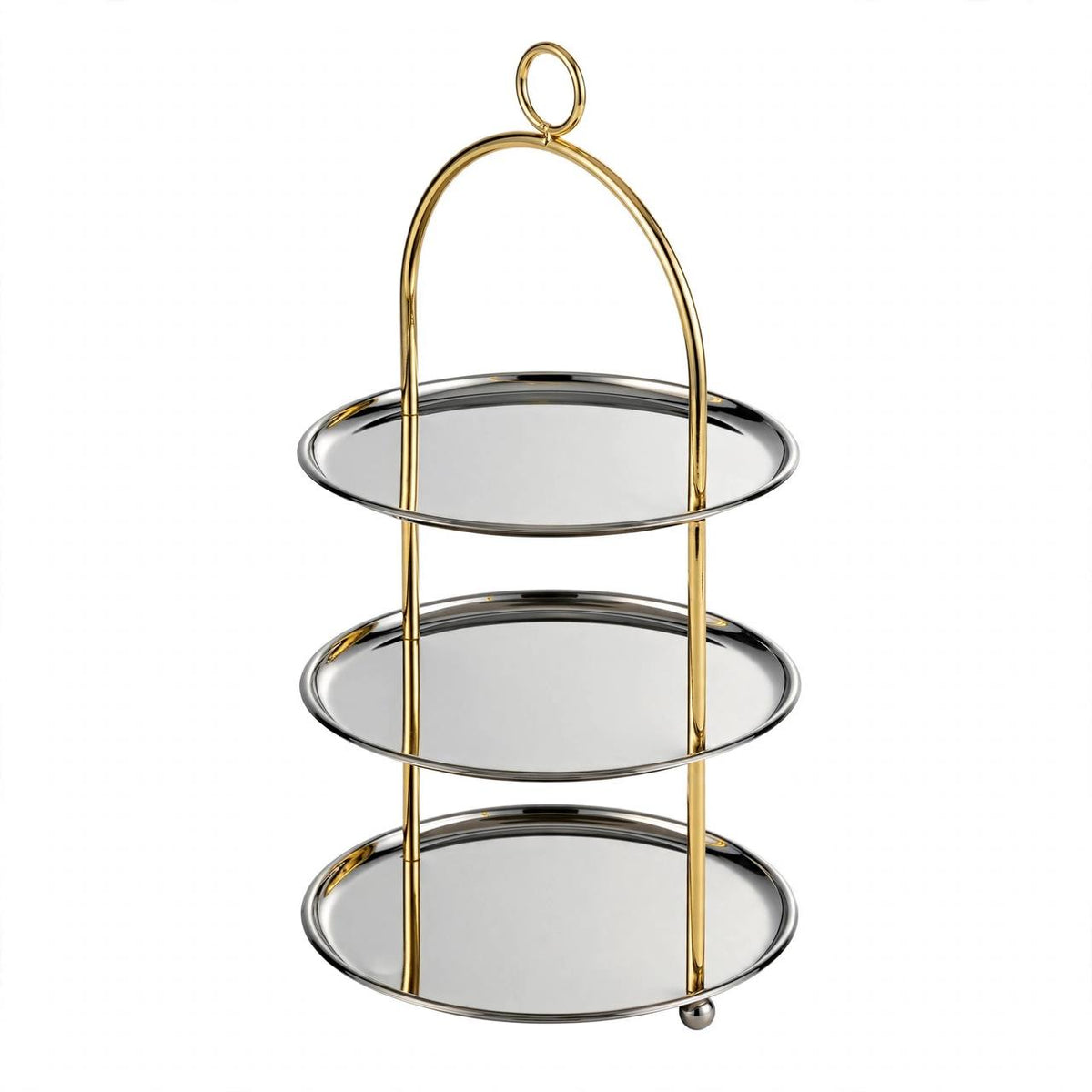 Large Two-Tone Gold & Silver 3-Tier Round Candy & Sweets Display Stand
