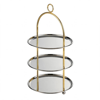 Large Two-Tone Gold & Silver 3-Tier Round Candy & Sweets Display Stand
