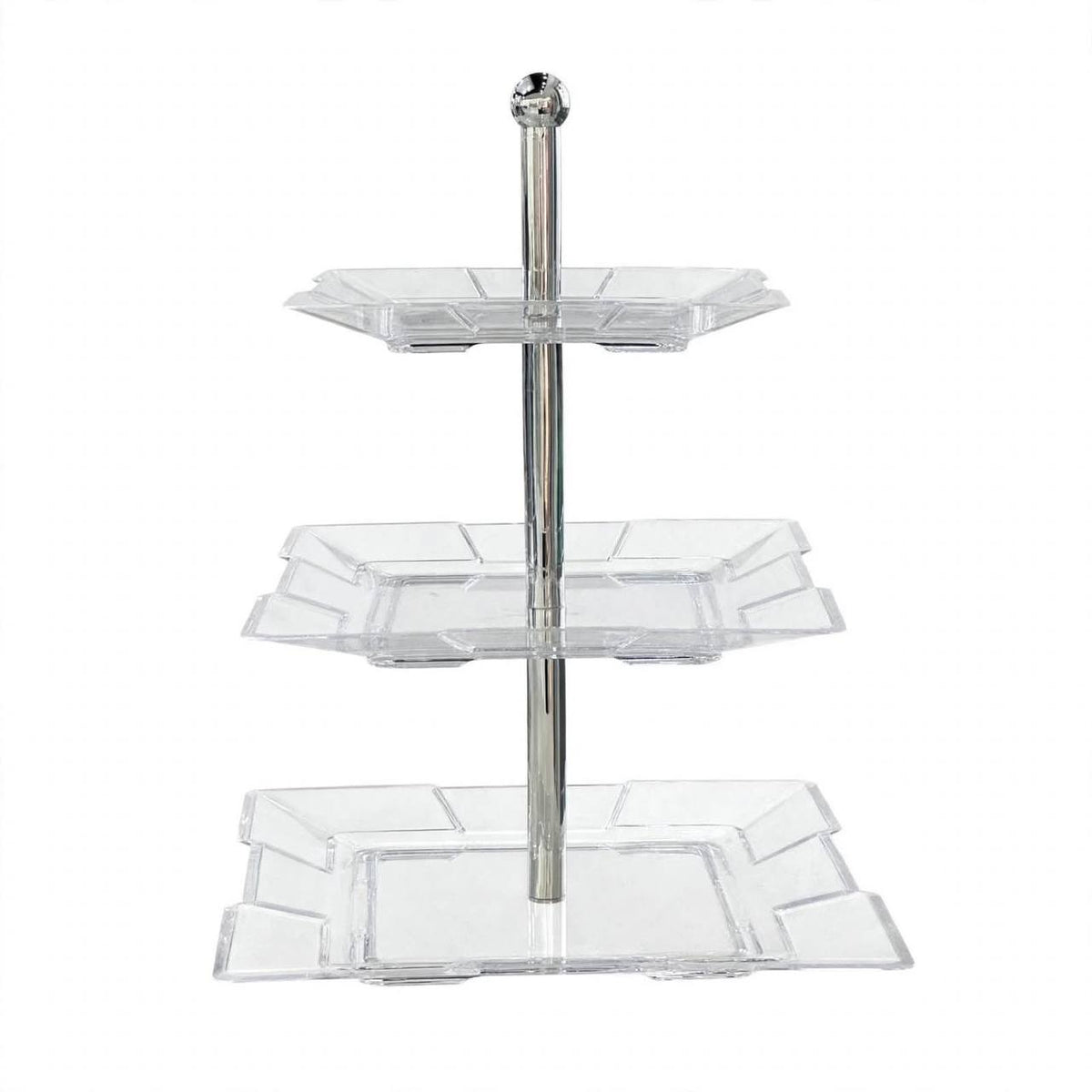 Modern 3-Tier Square Geometric Acrylic Dessert & Candy Display Stand