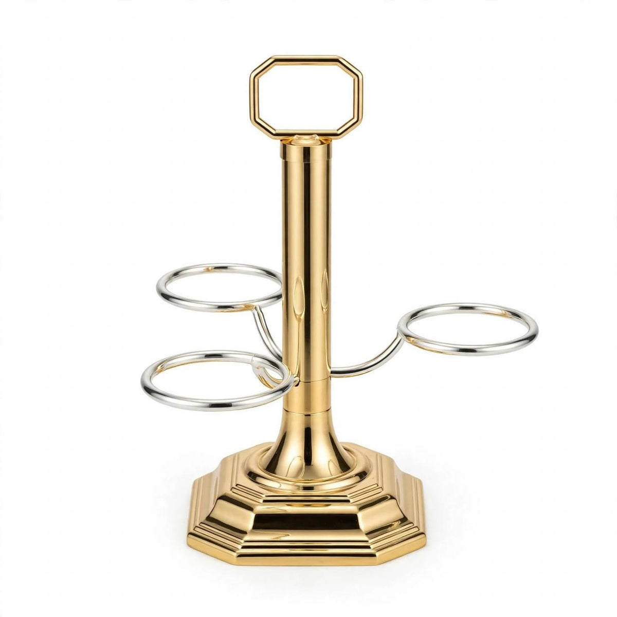 Two-Tone Vertical Arabic Coffee Cup Holder – Gold & Silver