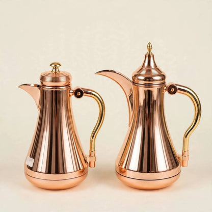 Rose Gold Tea & Coffee Hospitality Set with Blush Cawa Cups, Wooden Tray & Floral Accent