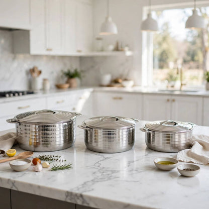 Classic Line 3-Piece Hotpot Serving Set (1000ML, 1500ML, 2500ML)