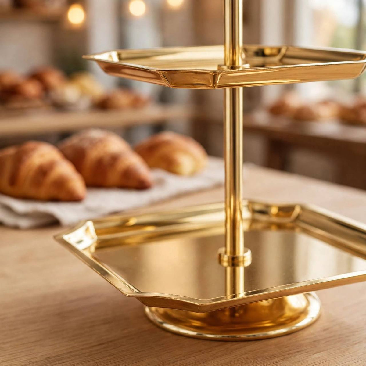 طبق حلوى من طبقتين SQ gold-cd-7541