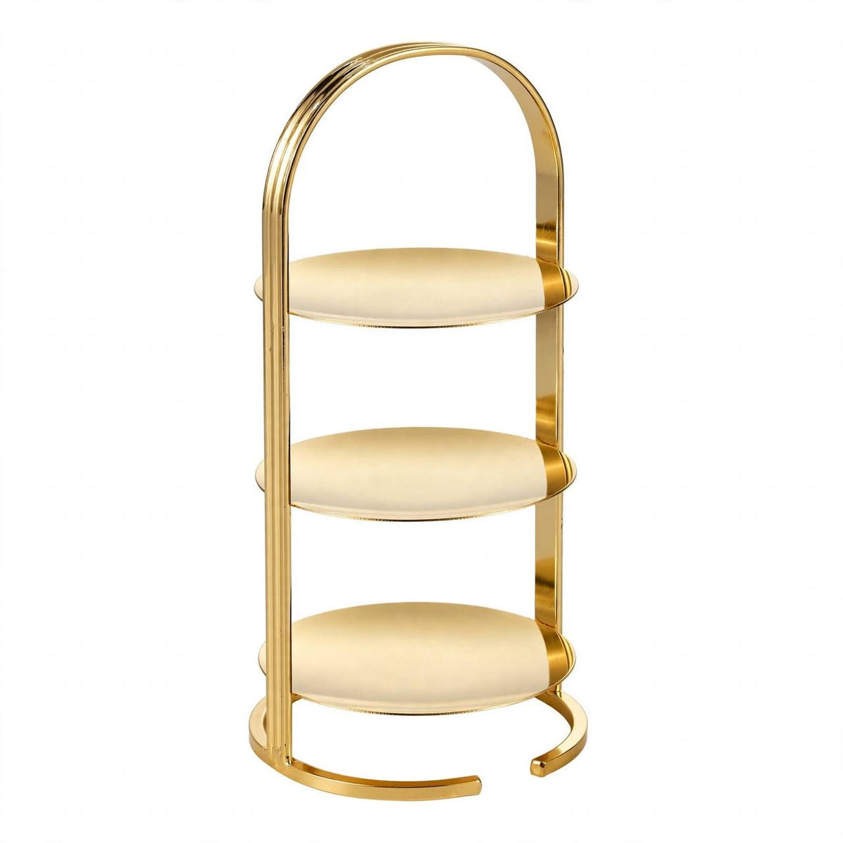Mini Polished Gold 3-Tier Arched Round Candy & Sweets Display Stand