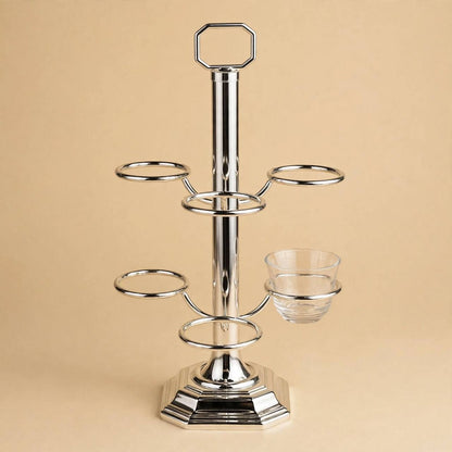 Vertical Arabic Coffee Cup Holder – Polished Silver