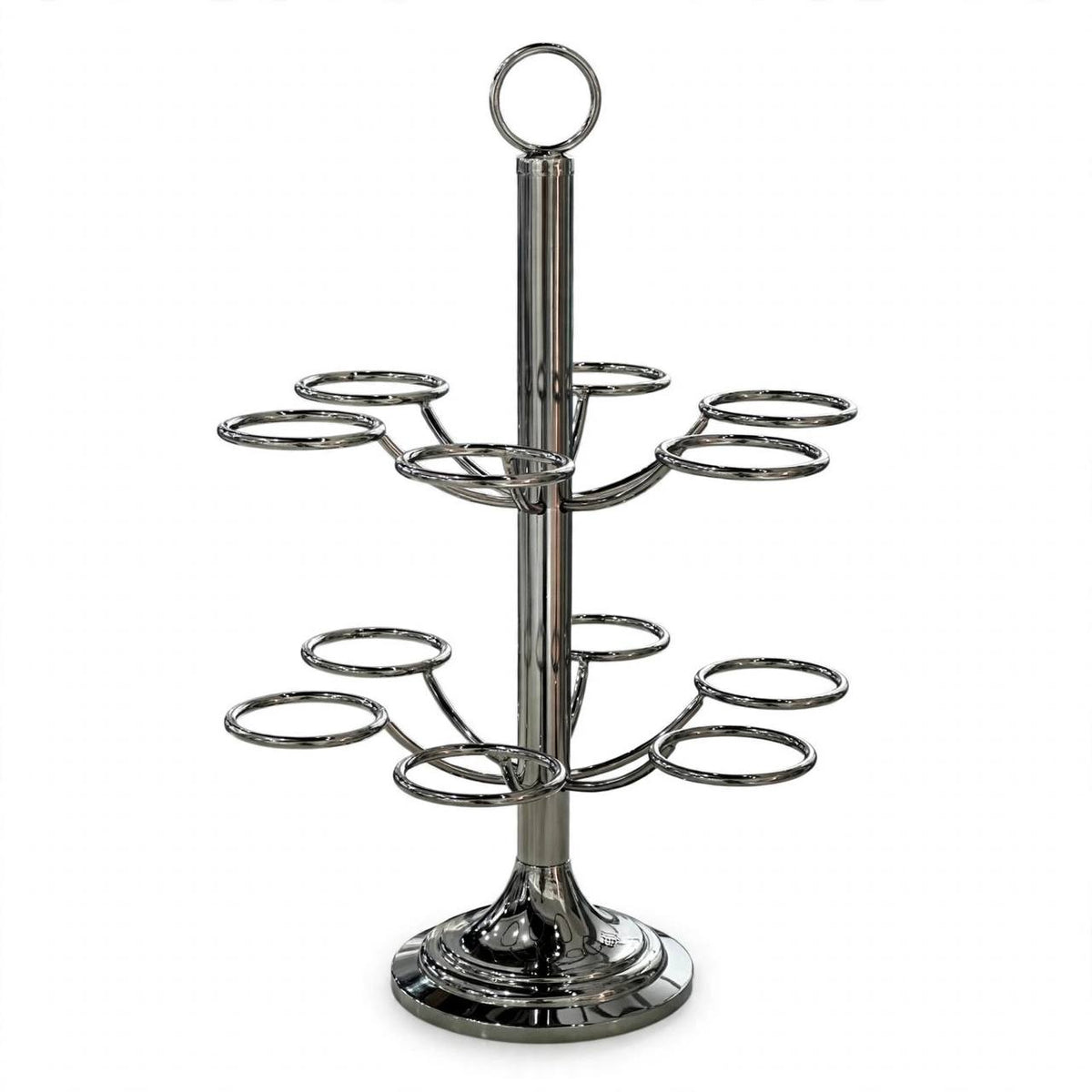 12-Cup Vertical Arabic Coffee Cup Holder – Polished Chrome