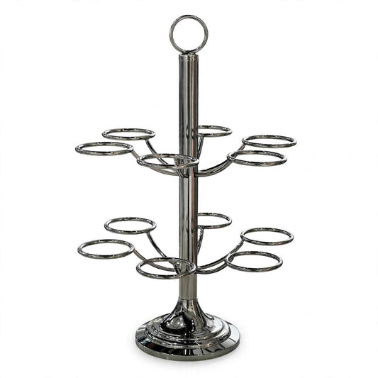 12-Cup Vertical Arabic Coffee Cup Holder – Polished Chrome