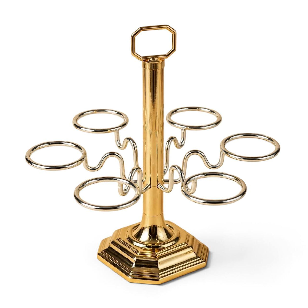 6-Cup Vertical Arabic Coffee Cup Holder – Gold & Silver Two-Tone