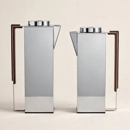 Al Marjan Complete Luxury Hospitality Serving Set – Silver & Wood - 21 pcs