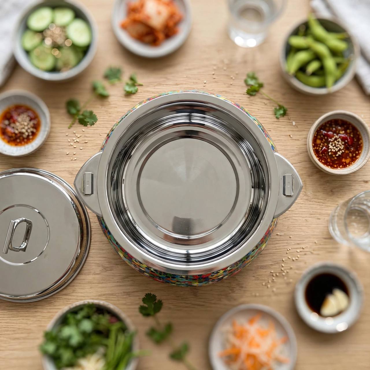 Pradeep Hot Pot with Vibrant Moroccan Mosaic Print & Locking Clamps – 7500 ml - Mawaeen