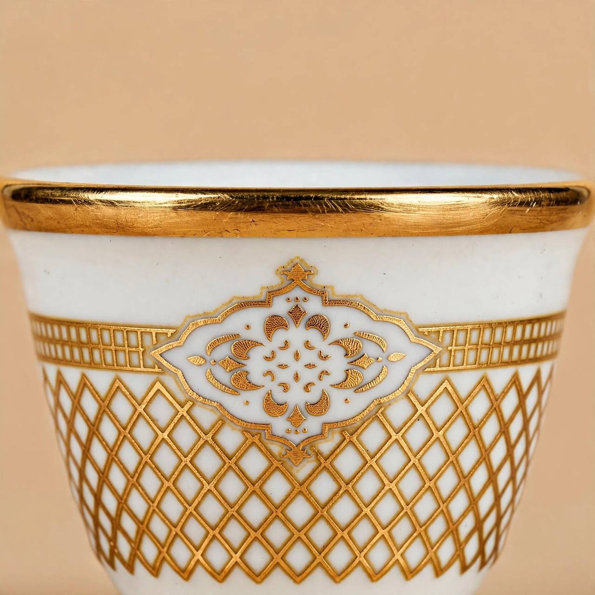 Arabic Coffee Cawa Cups 12 Pcs Set Gold Pattern