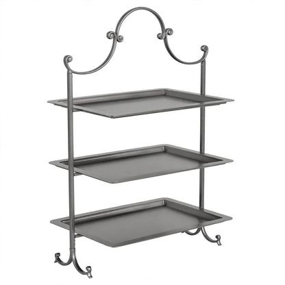 Nickel 3-Tier Rectangular Candy & Sweets Display Stand