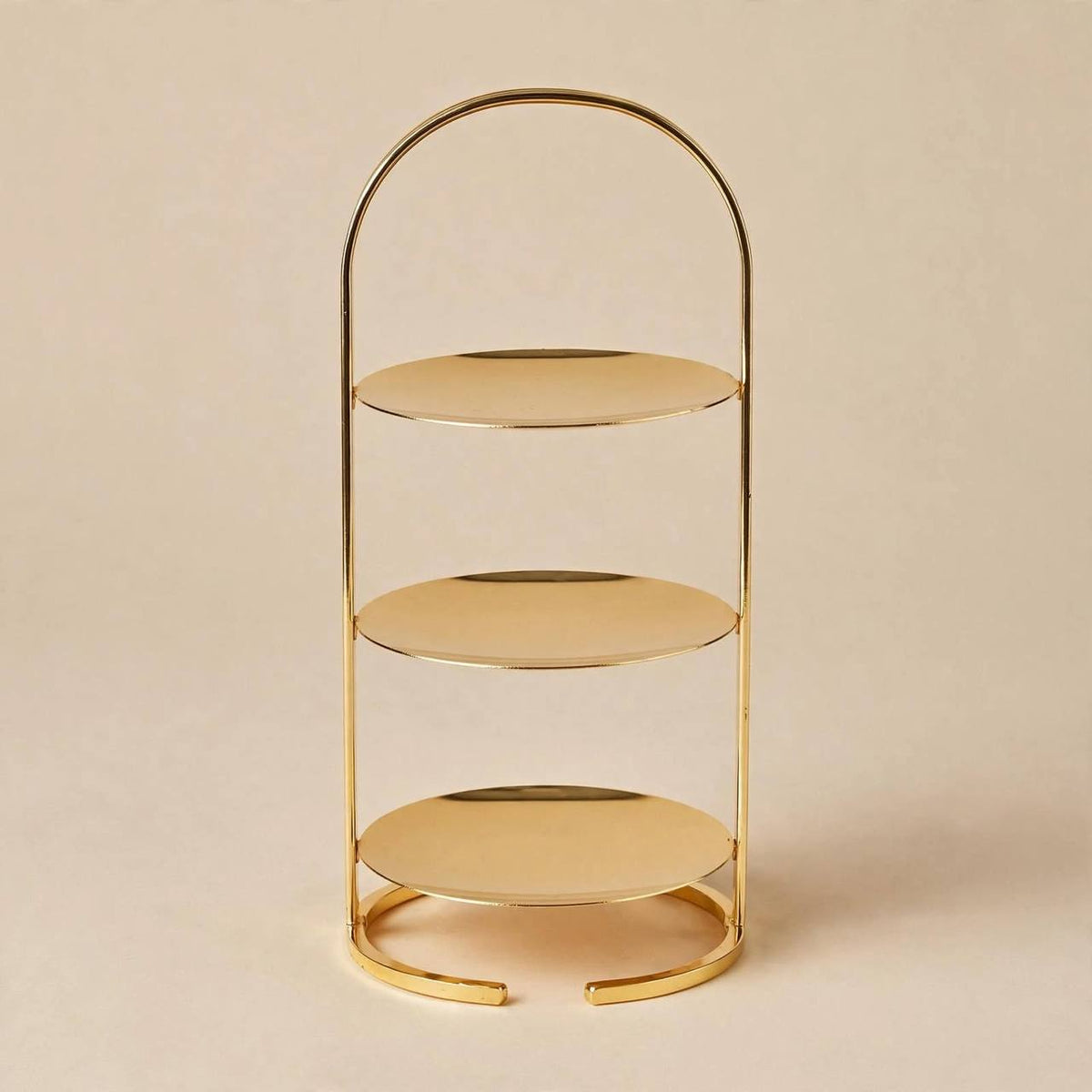 Mini Polished Gold 3-Tier Arched Round Candy & Sweets Display Stand
