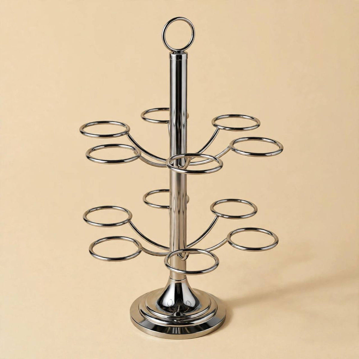12-Cup Vertical Arabic Coffee Cup Holder – Polished Chrome