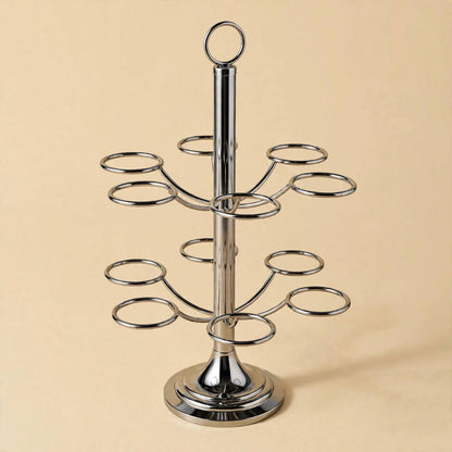 12-Cup Vertical Arabic Coffee Cup Holder – Polished Chrome