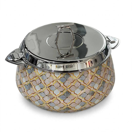 Pradeep Food Warmer with Pastel Pearl Mosaic Motif & Dual Locking Clamps – 7500 ml - Mawaeen
