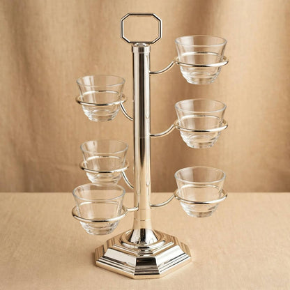 Vertical Arabic Coffee Cup Holder – Polished Silver