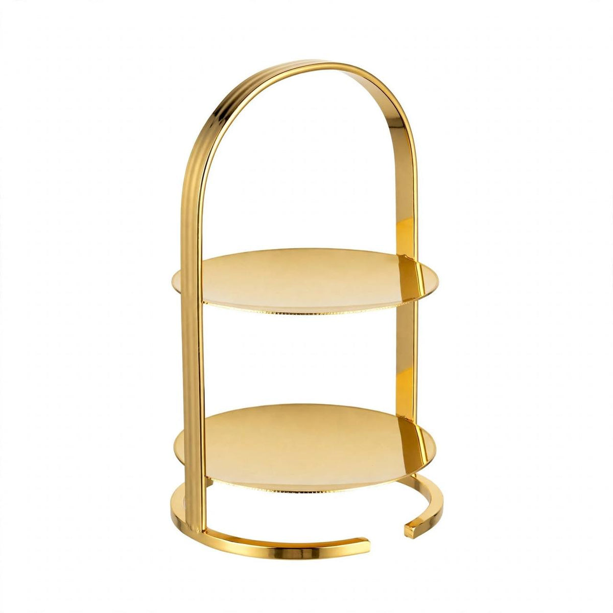 Mini Polished Gold 2-Tier Arched Round Candy & Sweets Display Stand