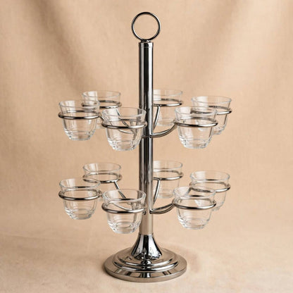 12-Cup Vertical Arabic Coffee Cup Holder – Polished Chrome