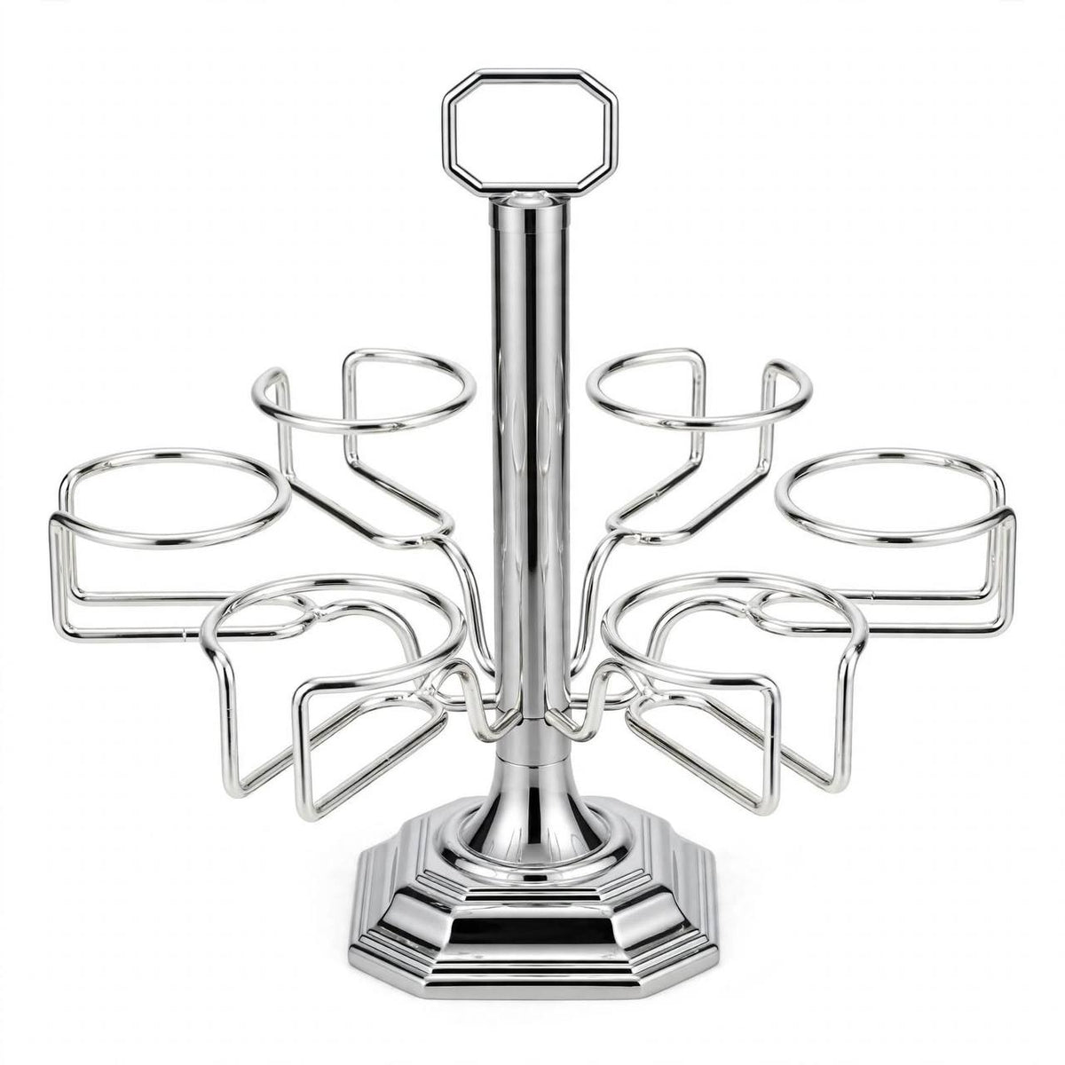 6-Cup Vertical Tea Glass (Estikanat) Holder – Polished Chrome