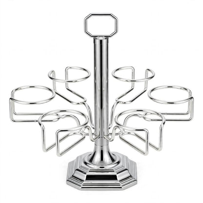 6-Cup Vertical Tea Glass (Estikanat) Holder – Polished Chrome